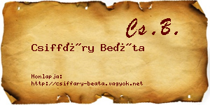 Csiffáry Beáta névjegykártya