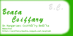 beata csiffary business card